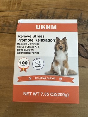 Dog Calming Chews, Long-Lasting Pets Anxiety Relief 100 Soft Chew for Dogs 12/27