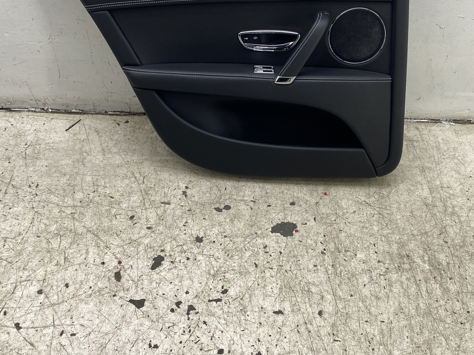 2013-2019 BENTLEY FLYING SPUR REAR LEFT INNER DOOR TRIM PANEL W/WHITE STITCHING