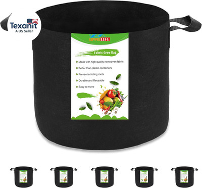 5-Pack 5 Gallon Plant Grow Bags, Heavy Duty Aeration Fabric Pots with Handles fo