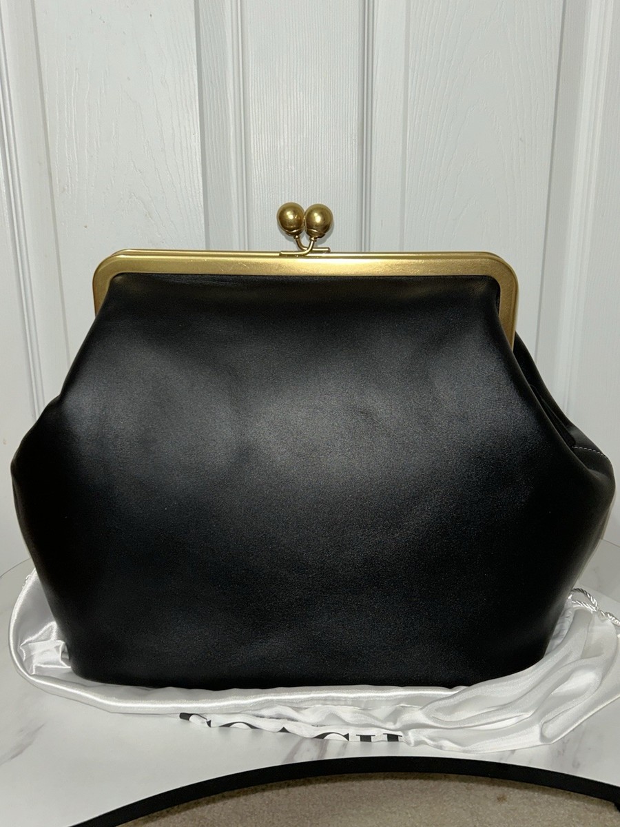 Vintage COACH Kiss Lock Flame Fur Bag 黒 Coach Vintage Kiss Lock Flame Fur Bag Black, Elegant Retro
