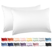 100 Cotton Pillow Cases Standard Size Set of 2, 600 Thread Count Cotton Pill...