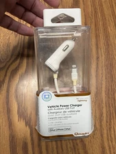 Qmadix Vehicle Power Charger with Auxiliary USB Port in Black