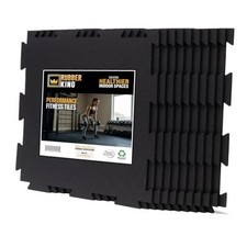 Rubber King 10 Piece Interlocking Tiles 19" x 19" x 6mm - 100% Recycled Black