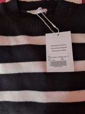 EVERLANE THE BOXY CREW IN EVERYDAY COTTON SMALL BLACK AND CANVAS BNWT