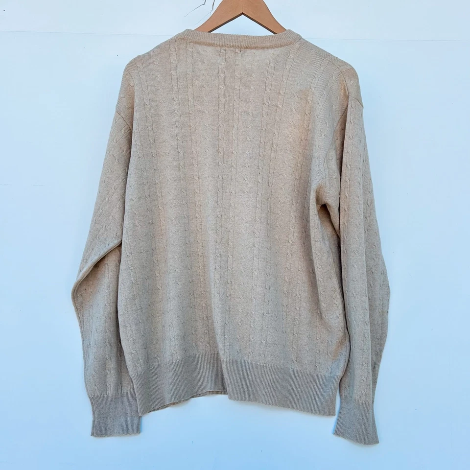 Suéter I Levrieri Para Hombre Italiano Cachemira Seda Beige Crema Desnudo Tostado Mediano Foto 3 de 4