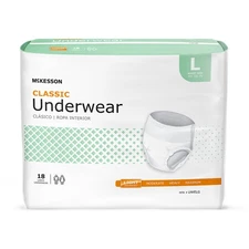 McKesson Adult Disposable Pull On Up Underwear Diapers L Light Absorbency 72 Ct