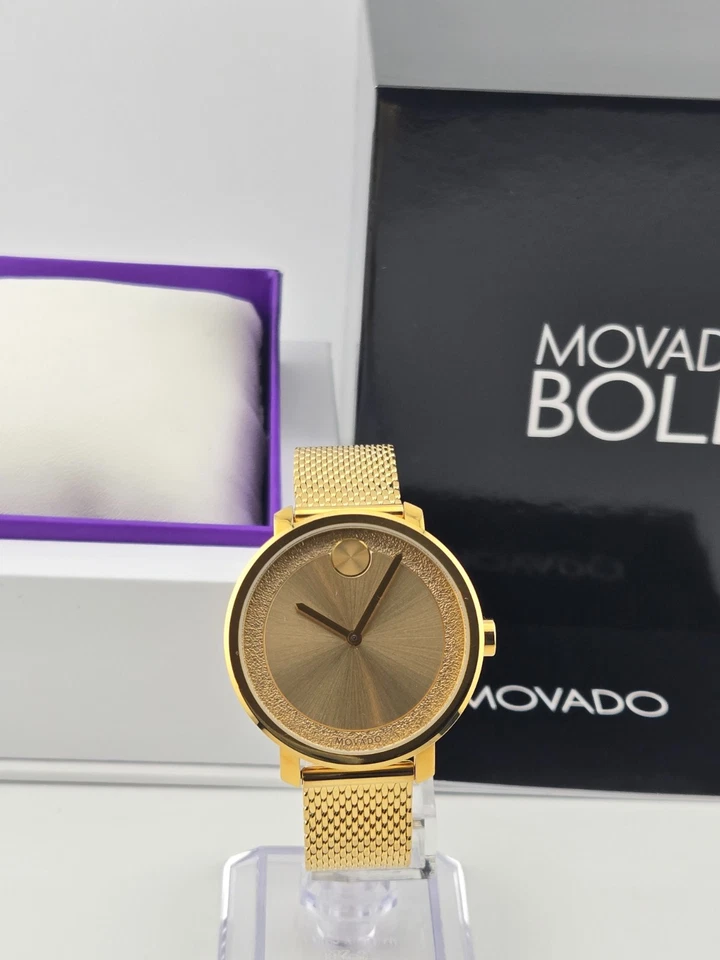 Reloj para mujer Movado Bold 3600580 esfera dorada acero inoxidable reacondicionado Foto 3 de 4