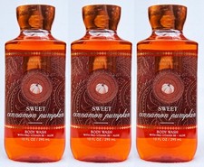 3 Bath Body Works SWEET CINNAMON PUMPKIN Body Wash Shower Gel 10 oz