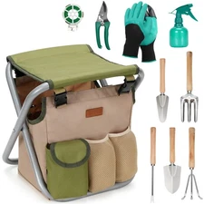 INNO STAGE 10 Piece Gardening Hand Tools Set with Garden Storage Tote Bag and...