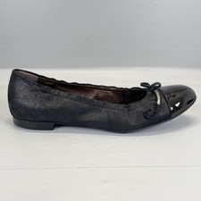 AGL Ballet Flats Womens Size 39 Black Slip On Cap Toe Casual Comfort Shoes Italy