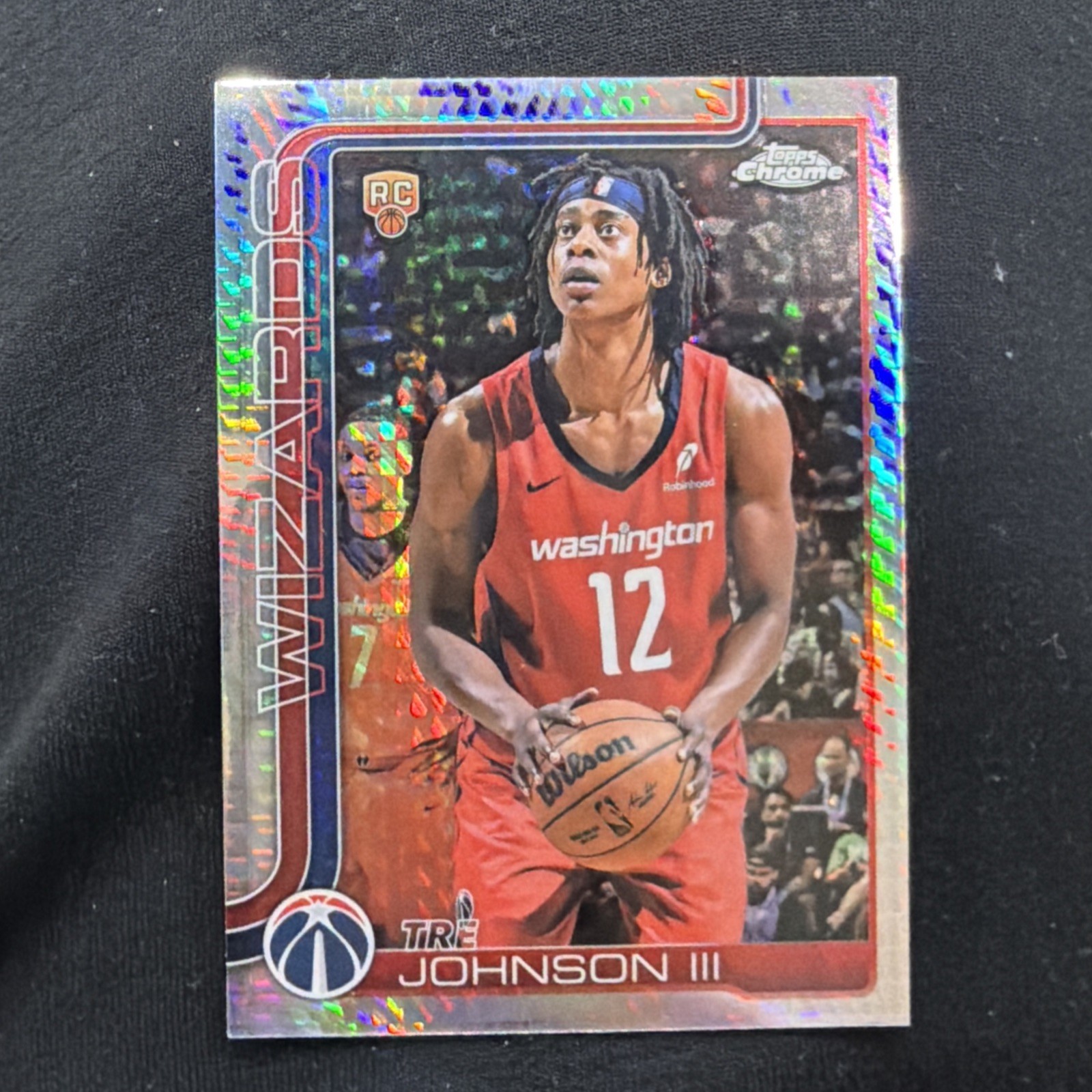 2025-26 Topps Chrome  🔥Tre Johnson III #256 Prism Refractor (RC) WAS Wizards