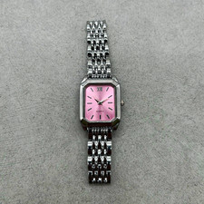 Damen Quarz Armbanduhr analog rechteckig silber Metallarmband rosa …