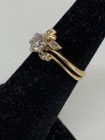 14k yellow gold  1/2 carat princess diamond ring set  - leaf design — photo 4