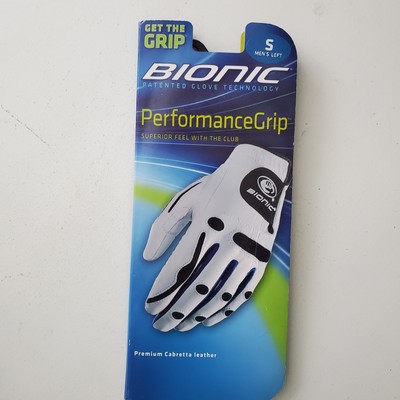 Bionic Mens White PerformanceGrip Left Hand Golf Glove - New, Size S