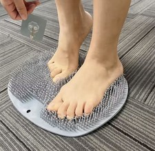 Blue Silicone Non-Slip Anti-Slip Shower Mat Foot Scrubber for Bathroom, 1 Pack