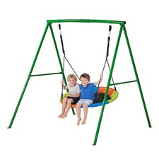 VEVOR Swing Set for Backyard Swingset Outdoor for Kids 40 in A-Frame Colorful