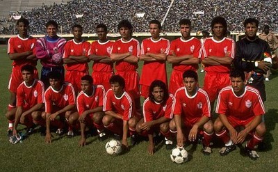 The Moroccan team pose for a photograph before their World Cup Qua- Old Photo
