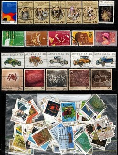 1982 TO 1985 100 AUSTRALIAN STAMPS ALL DIFFERENT USED