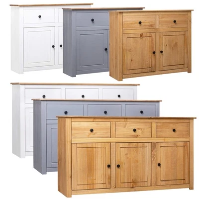 Sideboard Massivholz Kommode Highboard Schrank 2/3 Schubladen /Türen Schublade - Bild 1 von 4