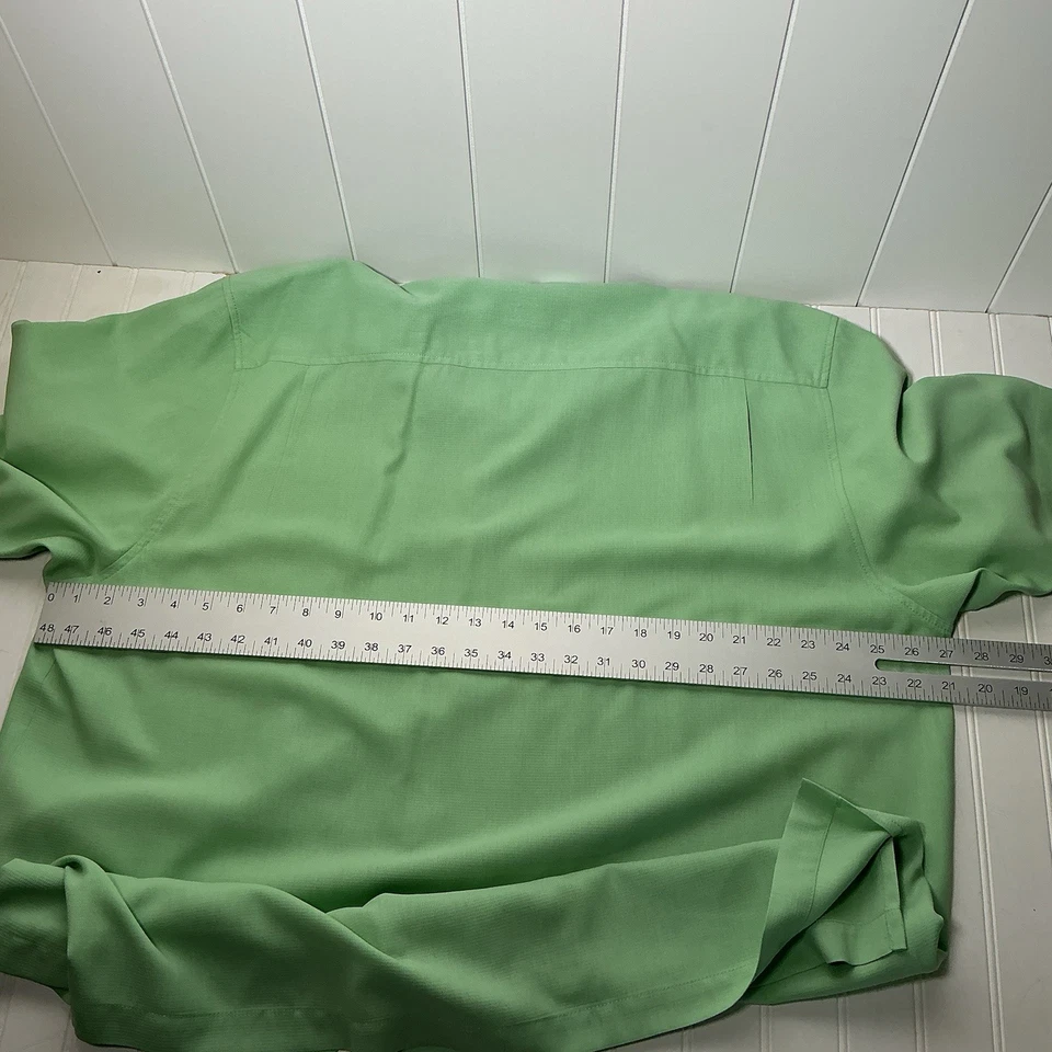 Tommy Bahama Shirt Men's XXL Green Silk Blend Island Zone Original Fit Resort - Image 4 of 4