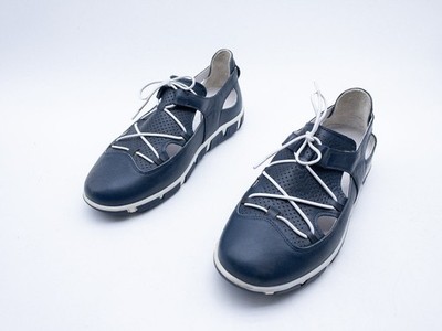 manitu Damen Sneaker Sommerschuhe Halbschuhe Leder Blau Gr. 37 EU Art. 41370-30