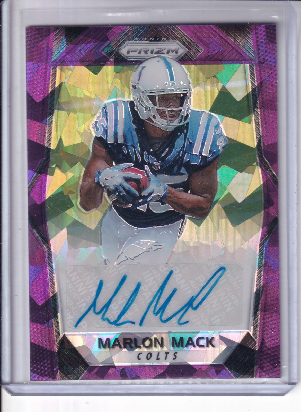 2017 Panini Prizm Rookie Purple Crystals /75 Marlon Mack #RA-MM Auto RC