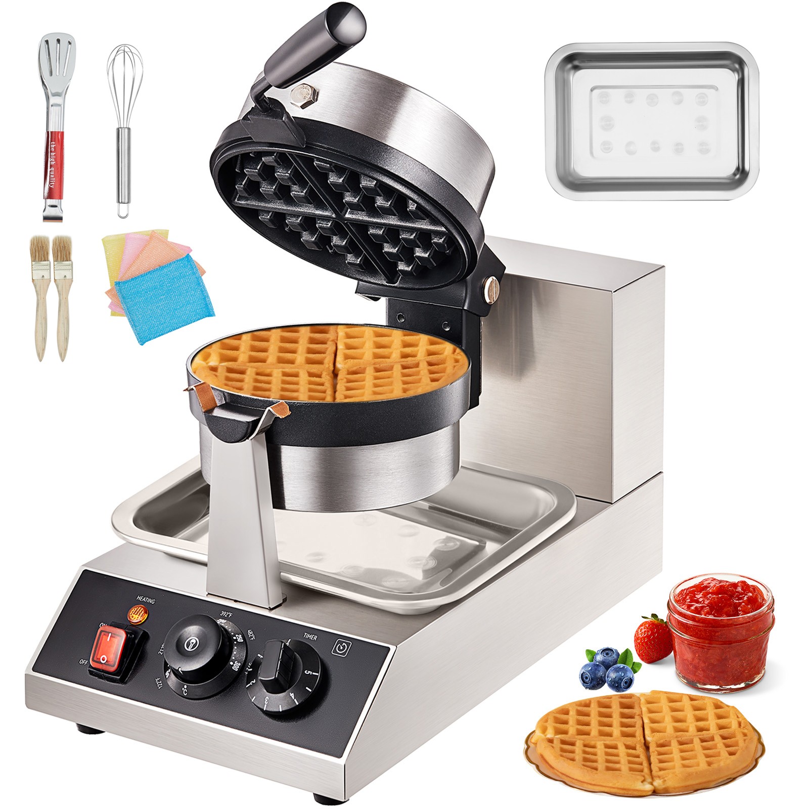 Gaufrier Electrique SucceBuy Rond pour Réussir vos Brunchs en Famille Sans Pâte Qui Colle