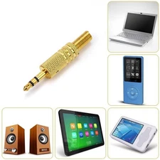 3.5mm Stereo Gold Plated Headphone Earphone Replacement Audio Jack Plug Solder