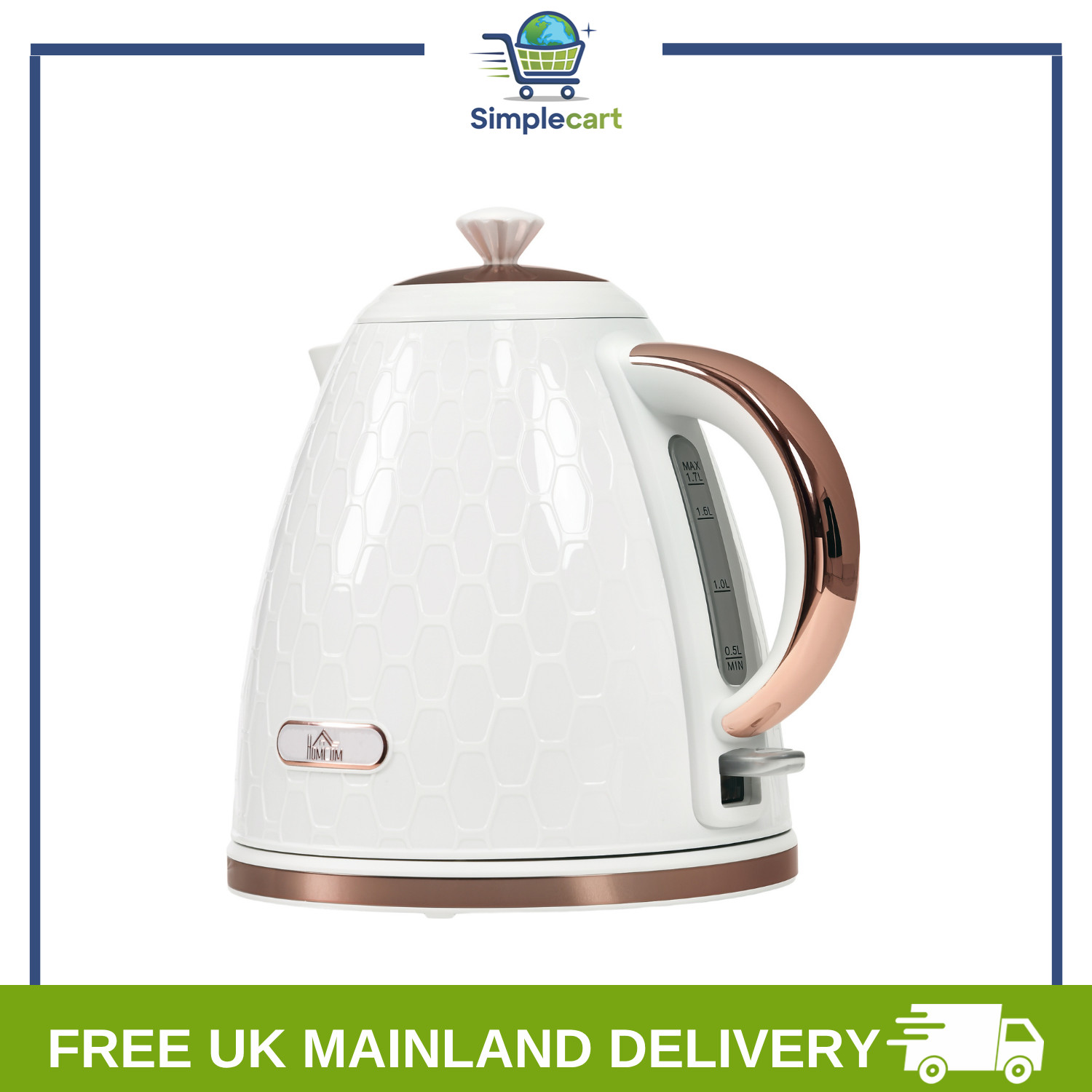 Electric Kettle, 1.7L, 3kW, Fast Boil Kettle, Auto Shut-off