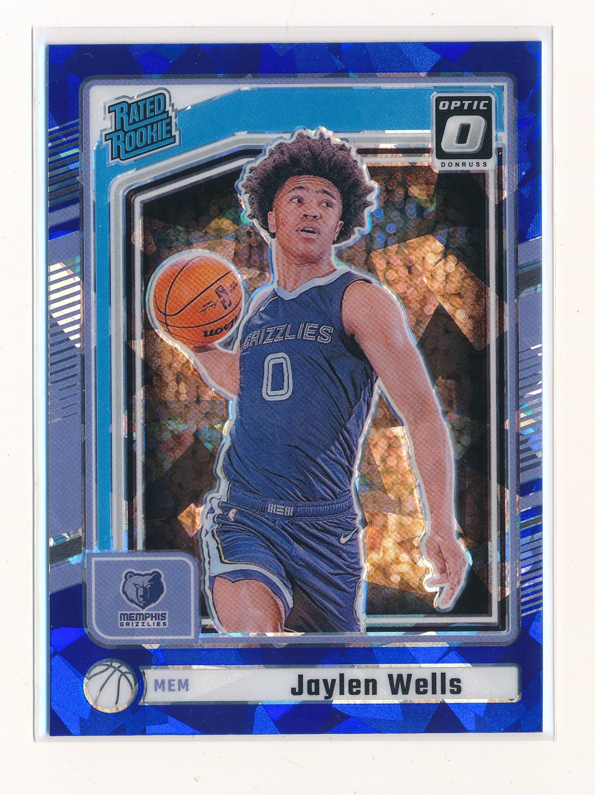 JAYLEN WELLS 2024-25 DONRUSS OPTIC PREVIEW BLUE CRACKED ICE #P245 RC RATED