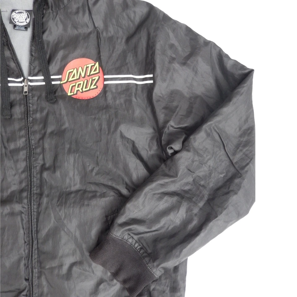 Santa Cruz Black Windbreaker Hooded Jacket Men's - Image 4 of 4