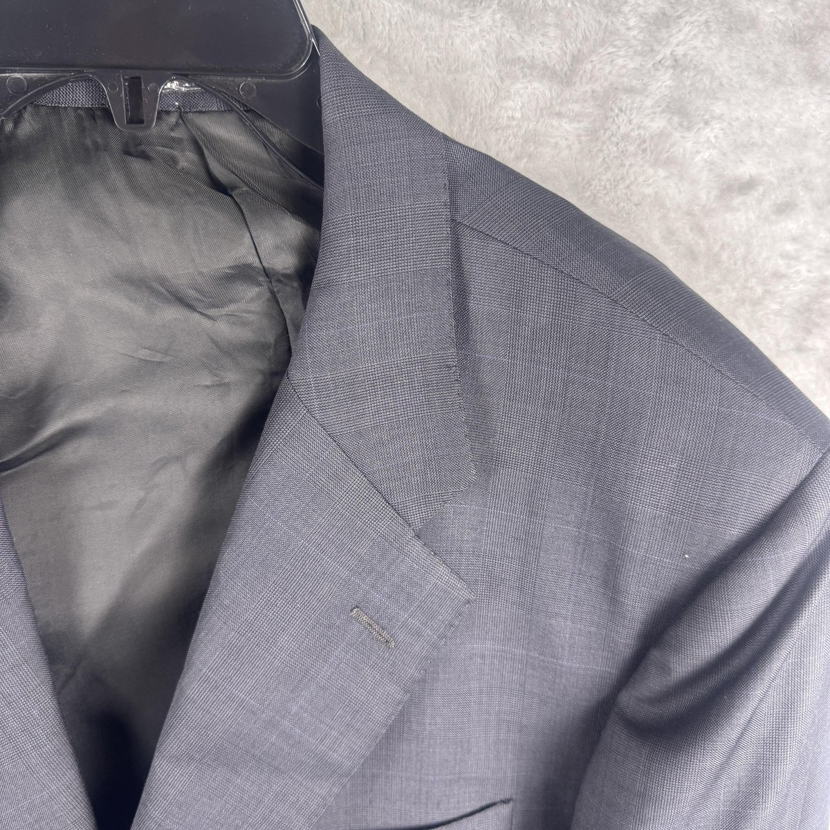 Corneliani Blazer Mens 52L(EU) 42L Gray Check Super 120s Wool Made Italy Coat View 3