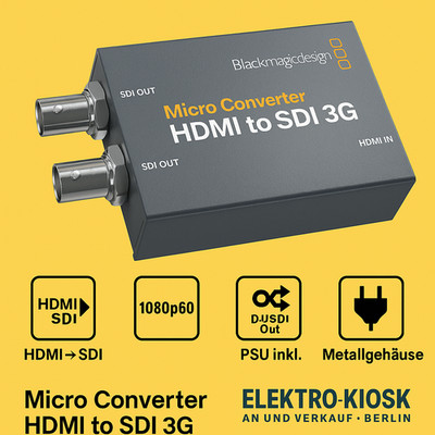   Blackmagic Design Micro Converter HDMI to SDI 3G PSU   Profi Konverter