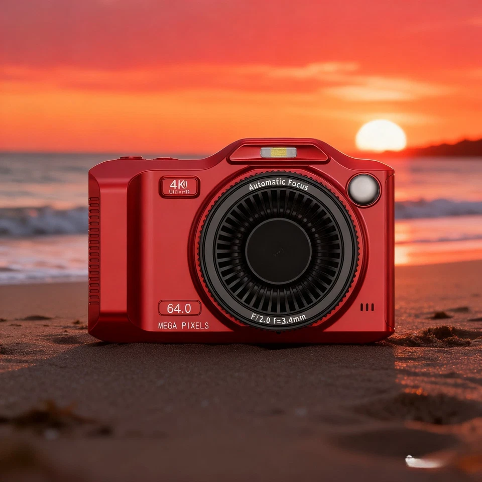 4K Digitalkamera mit Front- und Rückkamera 2 8 Zoll HD Bildschirm 18x Zoom WLAN - Bild 4 von 4