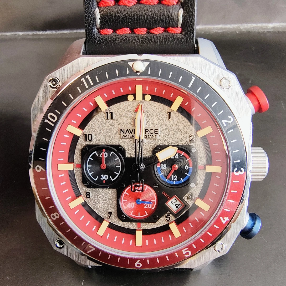 BODERRY Orologio da polso da uomo, quadrato, automatico, in titanio, 72