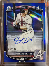 2025 Topps Bowman Chrome Tate Southisene Blue Auto 012/150 Braves CPA-TS