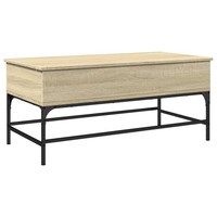 Couchtisch Sonoma Eiche 100X50X45 Cm Spanplatte Und Metall