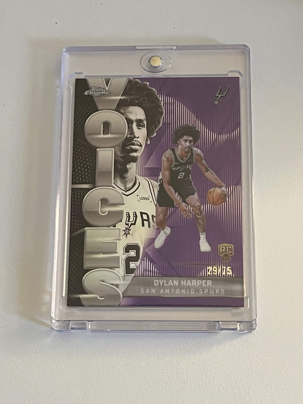 Dylan Harper 2025-26 Topps Chrome Voices Rookie RC /75 Purple