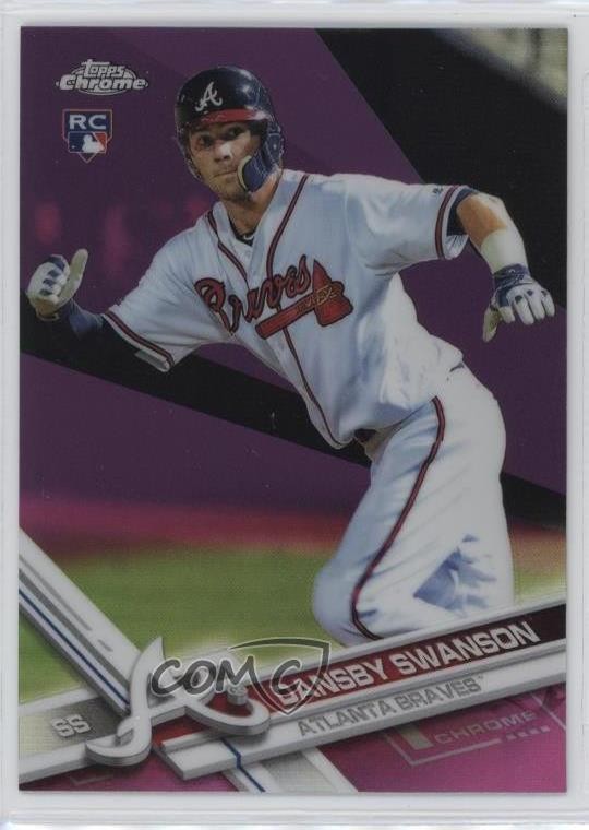 2017 Topps Chrome Pink Refractor Dansby Swanson #8 fo7