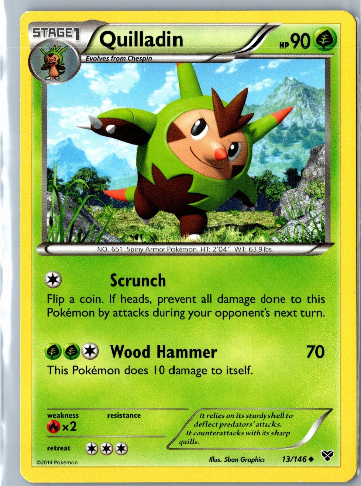Quilladin XY 13/146 Uncommon Moderately Played - Mid Era Pokemon Card