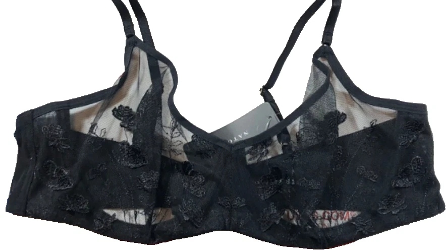 Sujetador con aros sin forro Natori Black Botanique 34B nuevo con etiquetas Foto 2 de 4