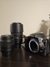 Nikon D5500 DSLR Camera Black with 18-55mm  55-300mm Lenses, Auto Focus, Flash