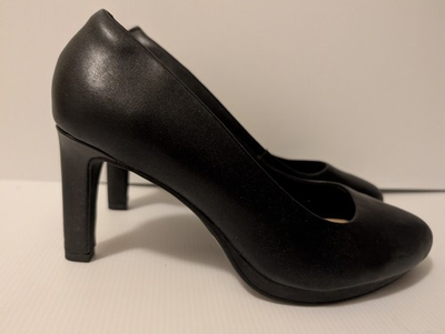 #ad Clarks Women Shoes 11W Adriel Viola Dress Pump Heels Round Toe Black Leather $34.99