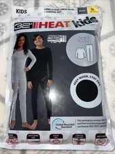 32 Degrees HEAT Kids Long Sleeve Crew Neck Legging Base Set Black Size S NIP