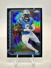 Rico Dowdle 2025 Topps Chrome True Black Refractor 01/10 Panthers Color Match