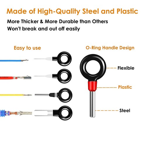 100pcs Pin Ejector Wire Kit Extractor Connector Puller Car Terminal Removal Tool - Picture 2 of 8