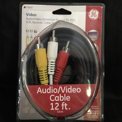 GE 73267  Audio/Video Cable C5  12-Feet (3.6 m) - SEALED