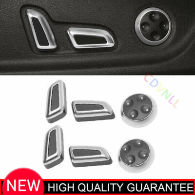 For Audi Q7 16-19 Matte Silver ABS Inner Seat Adjust Button Sticker Cover Trim
