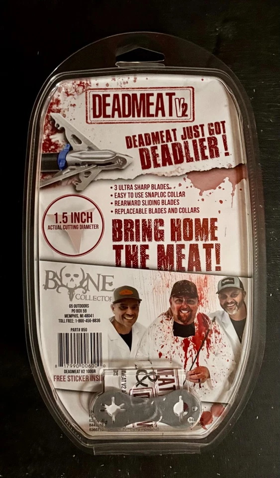 G5 Deadmeat V2 3 Pack Expandable Broadheads 100% steel 100 Grain New - Image 2 of 2