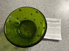 SIGNED 1999 RICK BLENKO 6" glass bowl/outer ridges & nubs, sticker, prod. card